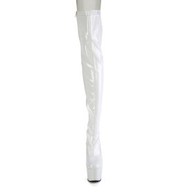 Pleaser ADORE-3063 Plateau Overknee Stiefel Weiß...