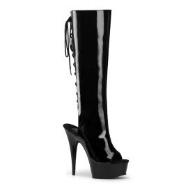 Pleaser Kniestiefel DELIGHT-2018 Schwarz EU-36 / US-6