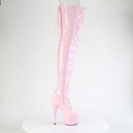Pleaser ADORE-3850 Plateau Overknee Stiefel Lack Glitter Pink EU-35 / US-5