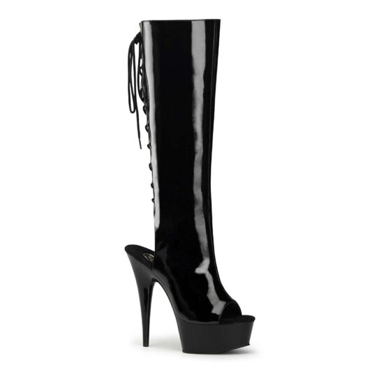 Pleaser Kniestiefel DELIGHT-2018 Schwarz EU-38 / US-8