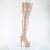 Pleaser ADORE-3850 Plateau Overknee Stiefel Lack Beige EU-35 / US-5