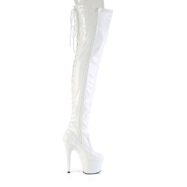 Pleaser ADORE-3850 Plateau Overknee Stiefel Lack Weiß EU-38 / US-8
