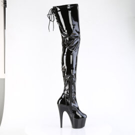 Pleaser ADORE-4000SLT Plateau Overknee Stiefel Lack Schwarz EU-37 / US-7