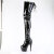 Pleaser ADORE-4000SLT Plateau Overknee Stiefel Lack Schwarz EU-37 / US-7