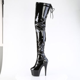 Pleaser ADORE-4000SLT Plateau Overknee Stiefel Lack Schwarz EU-39 / US-9