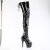 Pleaser ADORE-4000SLT Plateau Overknee Stiefel Lack Schwarz EU-39 / US-9