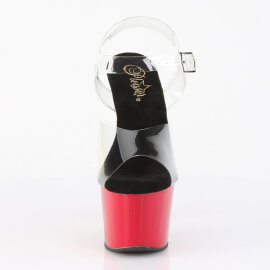 Pleaser ADORE-708 Plateau Sandaletten Clear Rot EU-36 / US-6