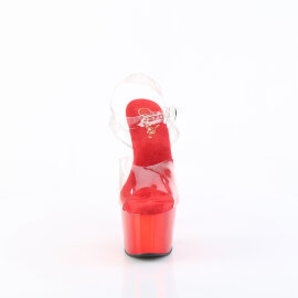 Pleaser ADORE-708 Plateau Sandaletten Chrom Clear Rot...