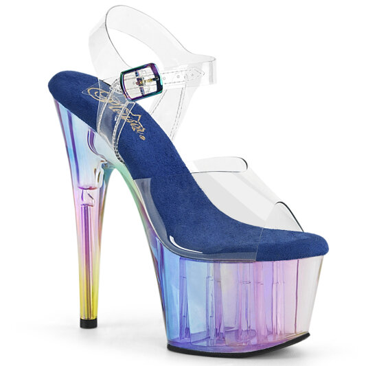 Pleaser ADORE-708HT Plateau Sandaletten Clear Rauch Bunt EU-35 / US-5