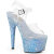 Pleaser ADORE-708LG Plateau Sandaletten Clear Glitter Blau EU-37 / US-7