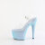 Pleaser ADORE-708LG Plateau Sandaletten Clear Glitter Blau EU-37 / US-7