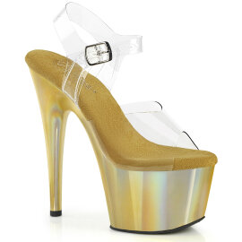 Pleaser ADORE-708LQ Plateau Sandaletten Clear Holograma...