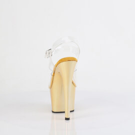 Pleaser ADORE-708LQ Plateau Sandaletten Clear Holograma Gold EU-36 / US-6