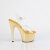 Pleaser ADORE-708LQ Plateau Sandaletten Clear Holograma Gold EU-36 / US-6