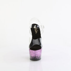 Pleaser ADORE-708SS Plateau Sandaletten Clear Glitter Lila EU-35 / US-5