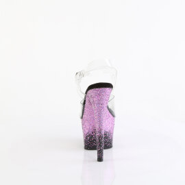 Pleaser ADORE-708SS Plateau Sandaletten Clear Glitter Lila EU-35 / US-5