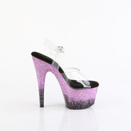 Pleaser ADORE-708SS Plateau Sandaletten Clear Glitter Lila EU-35 / US-5