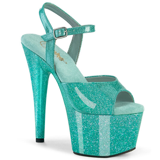Pleaser ADORE-709GP Plateau Sandaletten Lack Glitter Grün Blau EU-35 / US-5