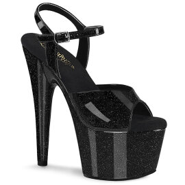 Pleaser ADORE-709GP Plateau Sandaletten Lack Glitter Schwarz EU-35 / US-5
