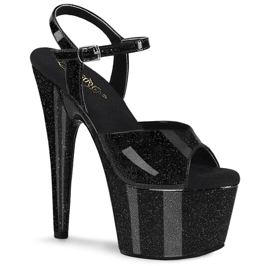Pleaser ADORE-709GP Plateau Sandaletten Lack Glitter Schwarz EU-37 / US-7