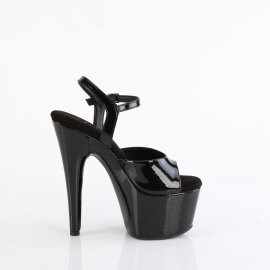 Pleaser ADORE-709GP Plateau Sandaletten Lack Glitter Schwarz EU-41 / US-11