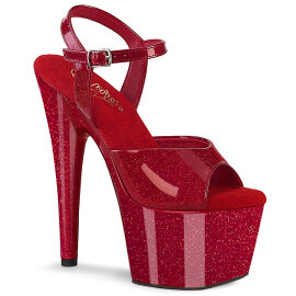 Pleaser ADORE-709GP Plateau Sandaletten Lack Glitter Rot EU-35 / US-5