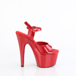 Pleaser ADORE-709GP Plateau Sandaletten Lack Glitter Rot EU-35 / US-5
