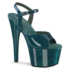 Pleaser ADORE-709GP Plateau Sandaletten Lack Glitter Grün EU-35 / US-5