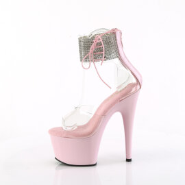 Pleaser ADORE-724RS Plateau Sandaletten Clear Strass Pink EU-35 / US-5