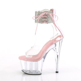 Pleaser ADORE-724RS Plateau Sandaletten Clear Strass Pink Transparent EU-35 / US-5