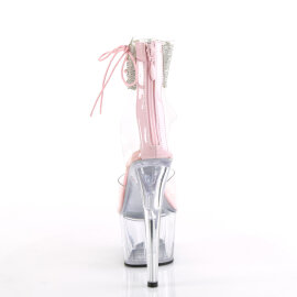 Pleaser ADORE-724RS Plateau Sandaletten Clear Strass Pink Transparent EU-35 / US-5