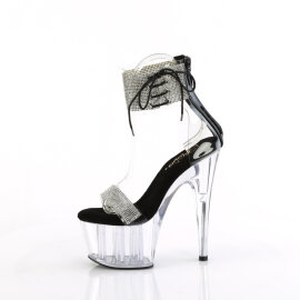 Pleaser ADORE-727RS Plateau Sandaletten Clear Strass Schwarz EU-35 / US-5