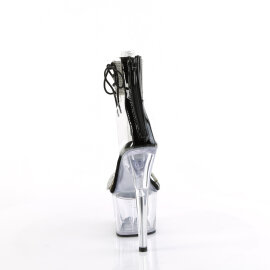 Pleaser ADORE-727RS Plateau Sandaletten Clear Strass Schwarz EU-38 / US-8