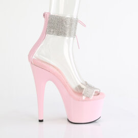 Pleaser ADORE-727RS Plateau Sandaletten Clear Strass Pink EU-35 / US-5