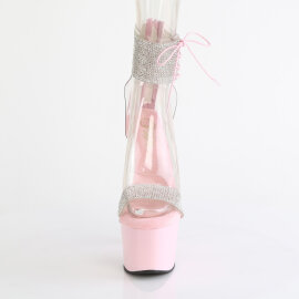 Pleaser ADORE-727RS Plateau Sandaletten Clear Strass Pink...