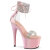 Pleaser ADORE-727RS Plateau Sandaletten Clear Strass Pink EU-38 / US-8
