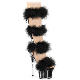 Pleaser ADORE-728F Plateau Sandaletten Clear Schwarz...