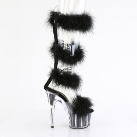 Pleaser ADORE-728F Plateau Sandaletten Clear Schwarz EU-35 / US-5