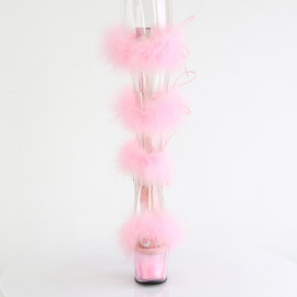 Pleaser ADORE-728F Plateau Sandaletten Clear Pink...