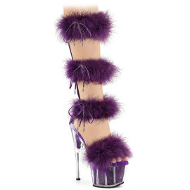 Pleaser ADORE-728F Plateau Sandaletten Clear Lila EU-35 /...