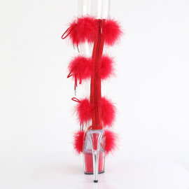 Pleaser ADORE-728F Plateau Sandaletten Clear Rot EU-37 / US-7