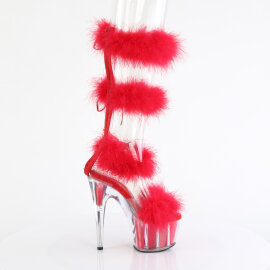 Pleaser ADORE-728F Plateau Sandaletten Clear Rot EU-37 / US-7