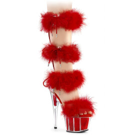 Pleaser ADORE-728F Plateau Sandaletten Clear Rot EU-35 /...
