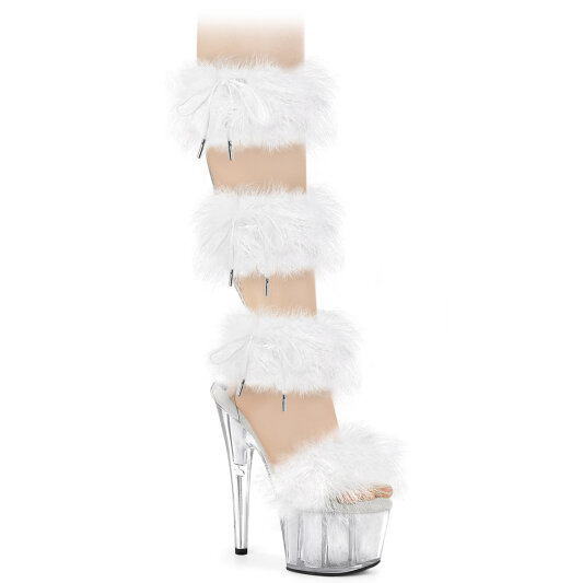 Pleaser ADORE-728F Plateau Sandaletten Clear Weiß EU-35 / US-5