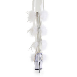Pleaser ADORE-728F Plateau Sandaletten Clear Weiß EU-35 / US-5