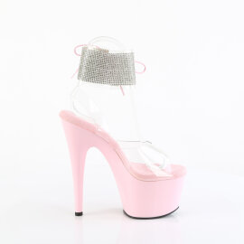 Pleaser ADORE-791-2RS Plateau Sandaletten Clear Strass Pink EU-35 / US-5