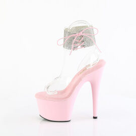 Pleaser ADORE-791-2RS Plateau Sandaletten Clear Strass Pink EU-38 / US-8