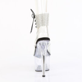 Pleaser ADORE-791-2RS Plateau Sandaletten Clear Strass Schwarz EU-41 / US-11