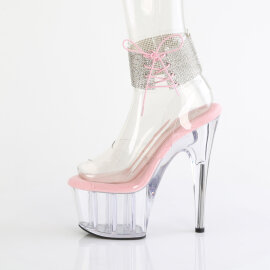 Pleaser ADORE-791-2RS Plateau Sandaletten Clear Strass Pink Transparent EU-35 / US-5