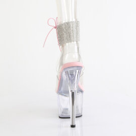 Pleaser ADORE-791-2RS Plateau Sandaletten Clear Strass Pink Transparent EU-35 / US-5